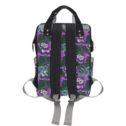 Pansy Pattern Print Design PS07 Diaper Bag Backpack