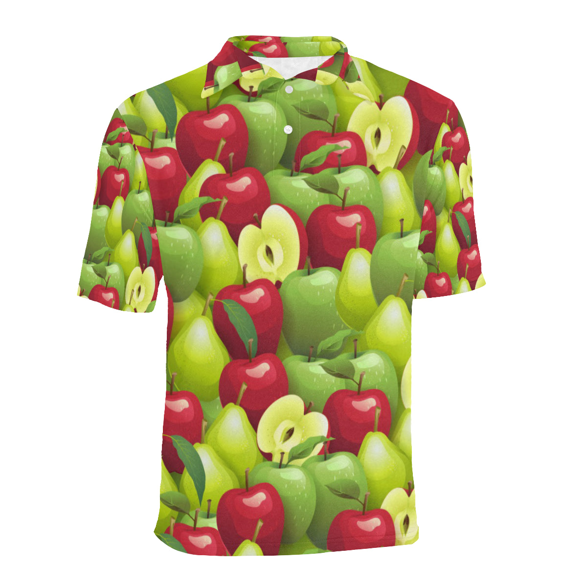 Apple Pattern Print Design AP03 Men Polo Shirt