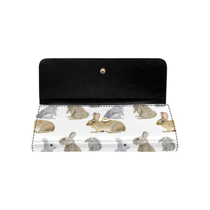 Rabbit Pattern Print Design 02 Women's Trifold Wallet