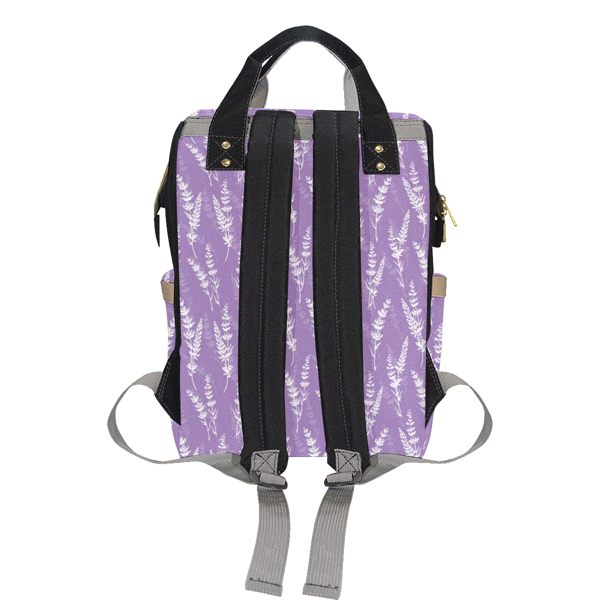 Lavender Pattern Print Design LV08 Diaper Bag Backpack