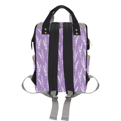 Lavender Pattern Print Design LV08 Diaper Bag Backpack