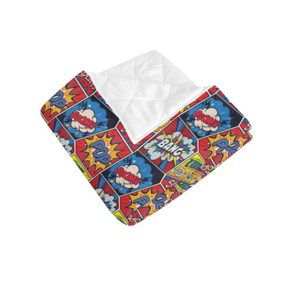 Comic Book Pattern Print Design 03 Premium Quilt