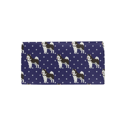 Alaskan Malamute Pattern Print Design 04 Women's Trifold Wallet