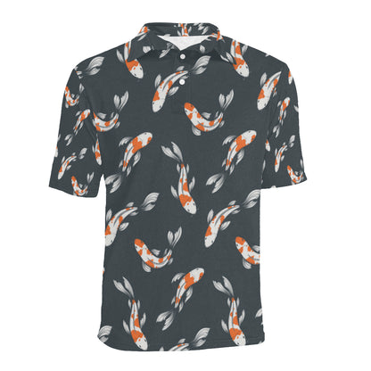 KOI Fish Pattern Print Design 04 Men Polo Shirt