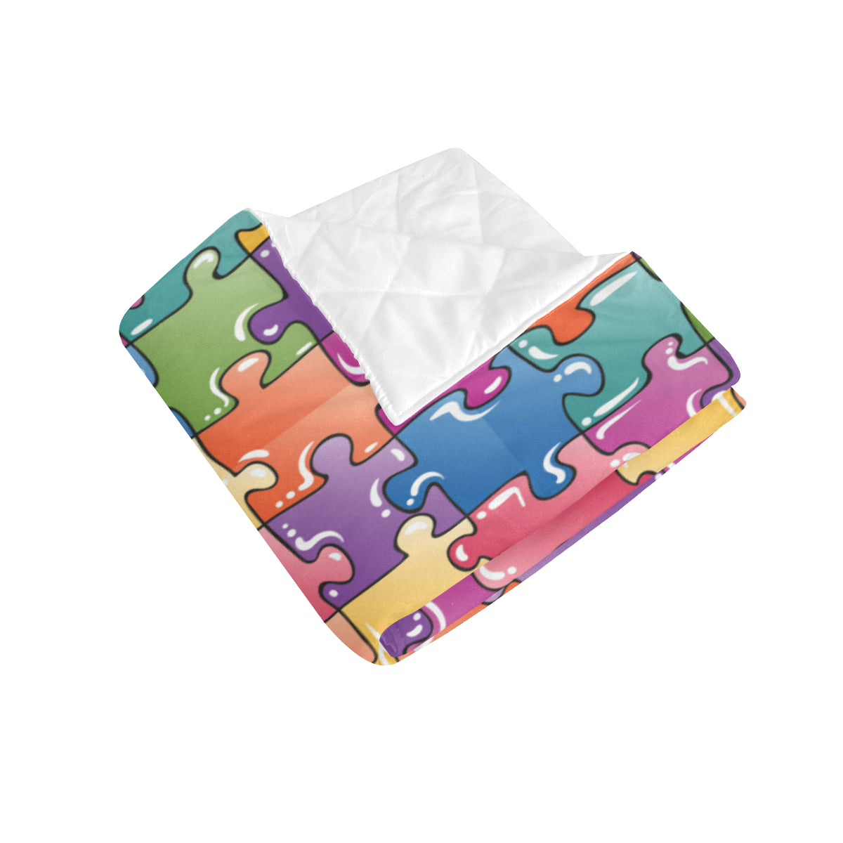 Puzzle Pattern Print Design A05 Premium Quilt