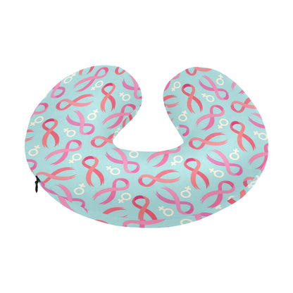 Breast cancer Pattern Print Design 03 U-Shaped Travel Neck Pillow