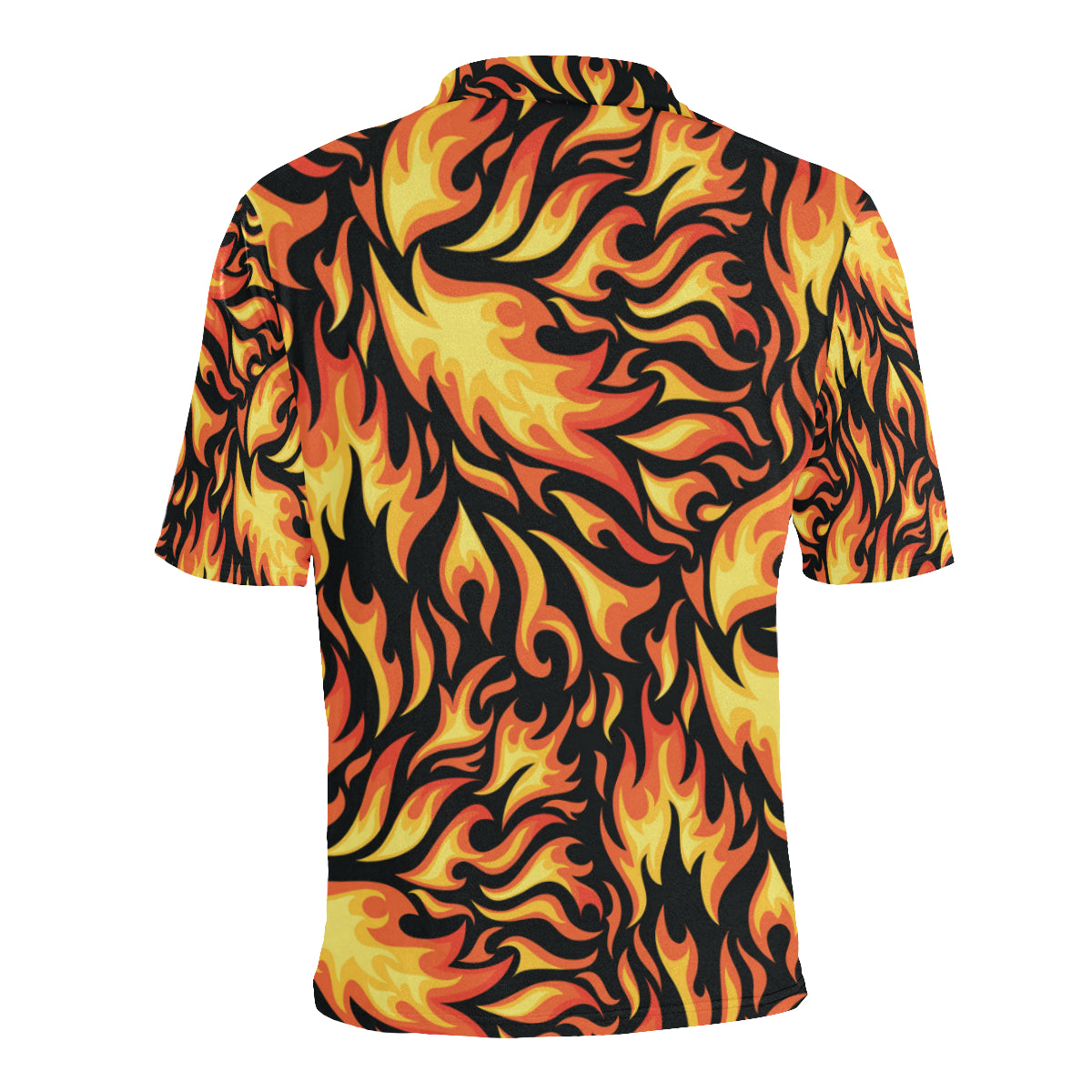 Flame Fire Design Pattern Men Polo Shirt