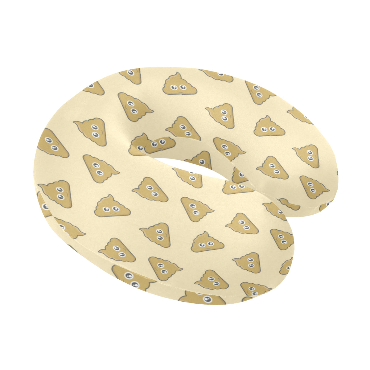 Poop Emoji Pattern Print Design A02 U-Shaped Travel Neck Pillow