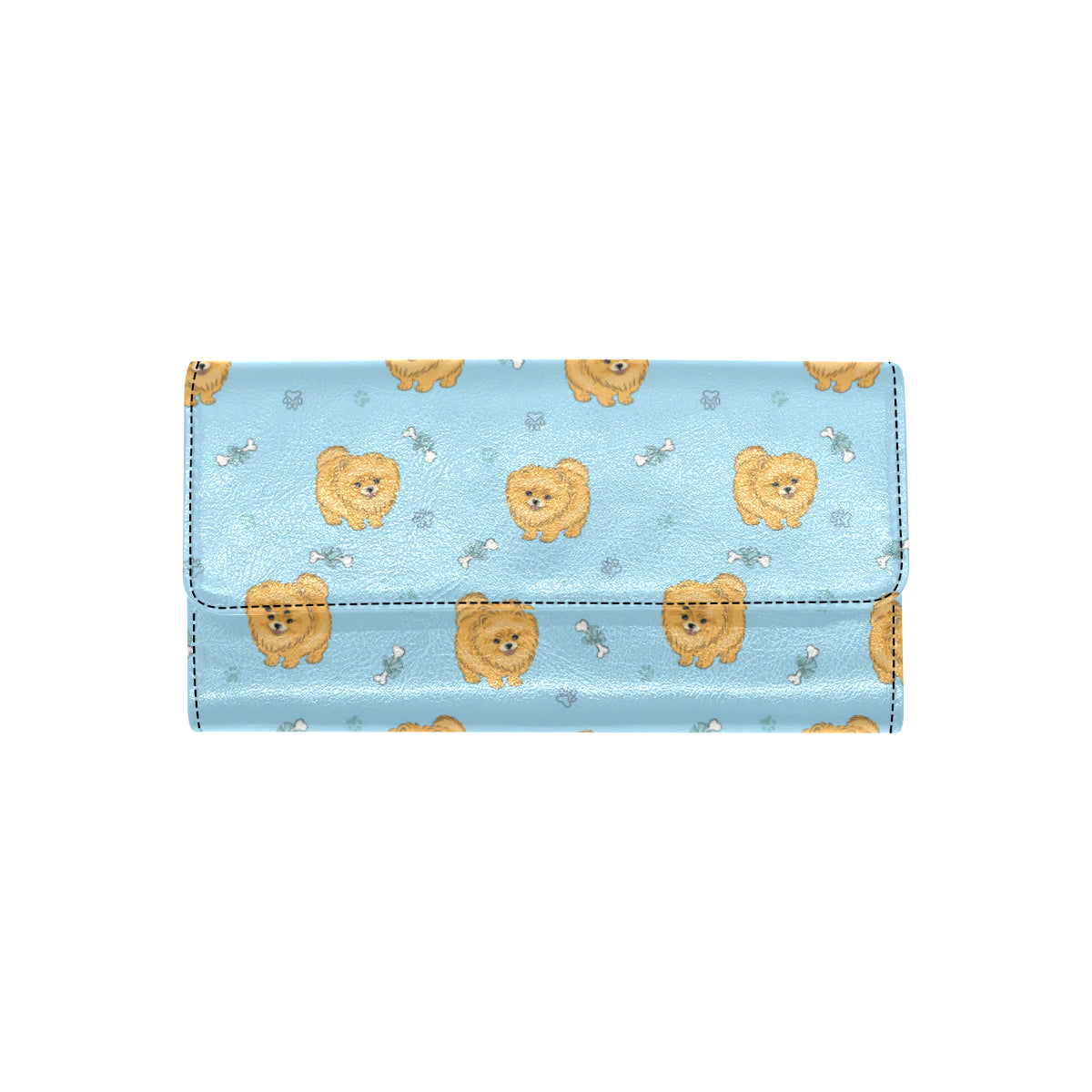 Pomeranians Pattern Print Design A03 Women's Trifold Wallet