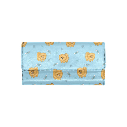 Pomeranians Pattern Print Design A03 Women's Trifold Wallet