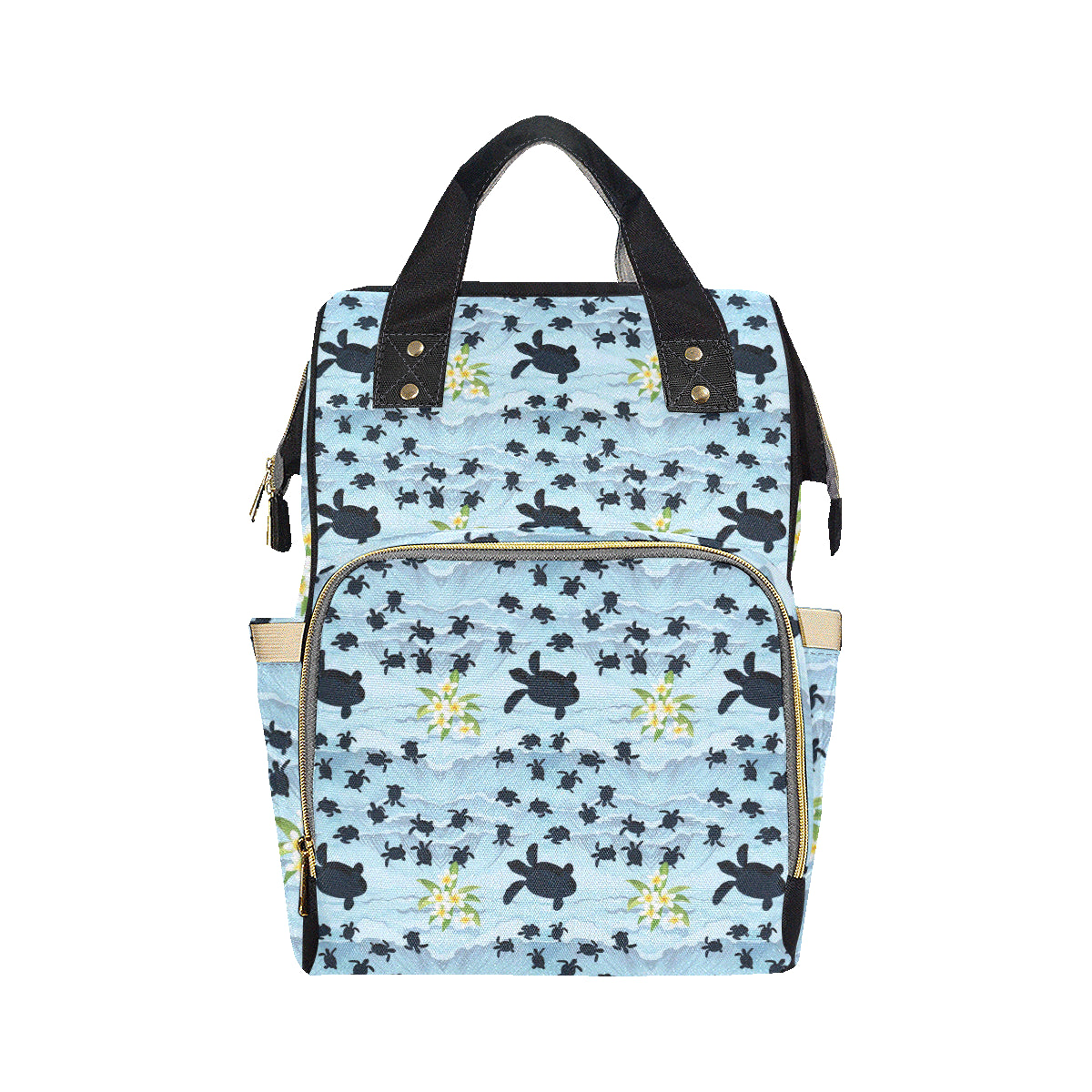 Sea Turtle Pattern Print Design T011 Diaper Bag Backpack