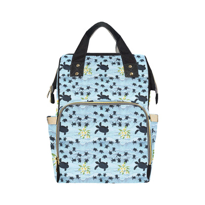 Sea Turtle Pattern Print Design T011 Diaper Bag Backpack