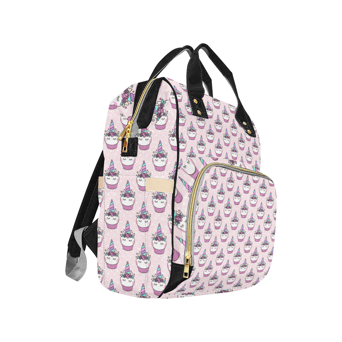 Cupcakes Unicorn Print Pattern Diaper Bag Backpack