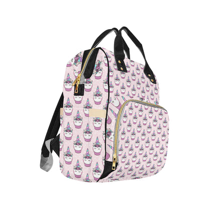 Cupcakes Unicorn Print Pattern Diaper Bag Backpack