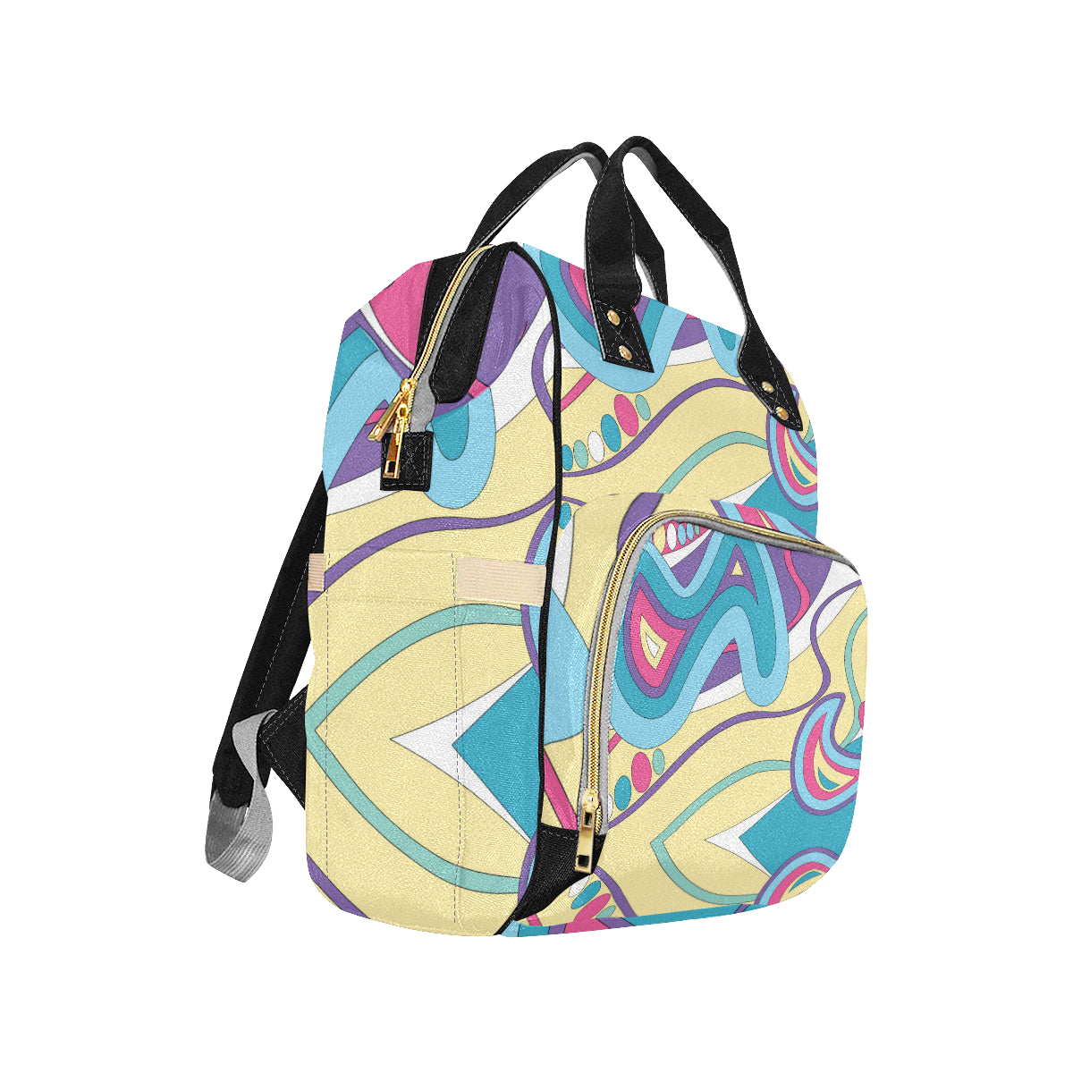 Funky Retro Pattern Print Design A01 Diaper Bag Backpack