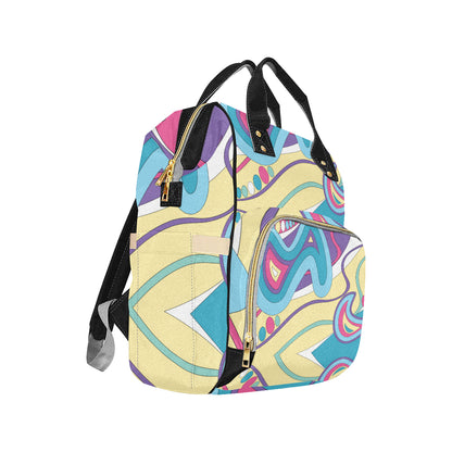 Funky Retro Pattern Print Design A01 Diaper Bag Backpack