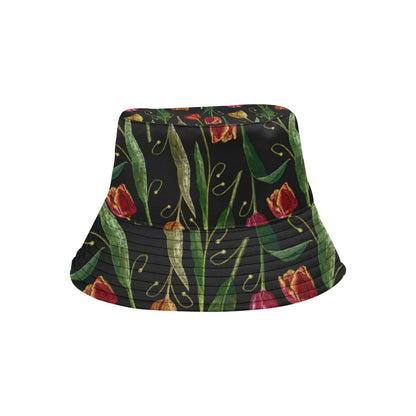 Tulip Embroidered Pattern Print Design TP01 Unisex Bucket Hat