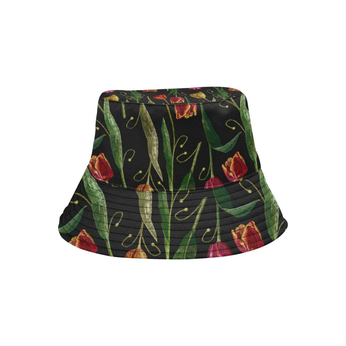 Tulip Embroidered Pattern Print Design TP01 Unisex Bucket Hat