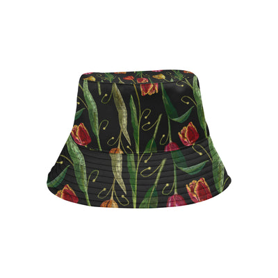 Tulip Embroidered Pattern Print Design TP01 Unisex Bucket Hat