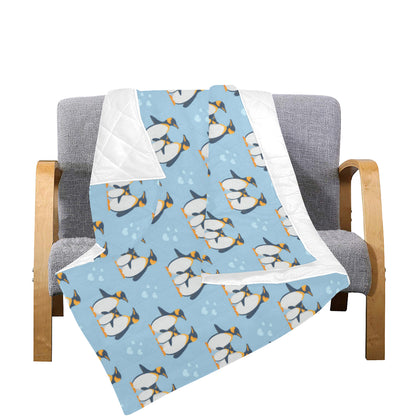 Penguin Pattern Print Design A04 Premium Quilt