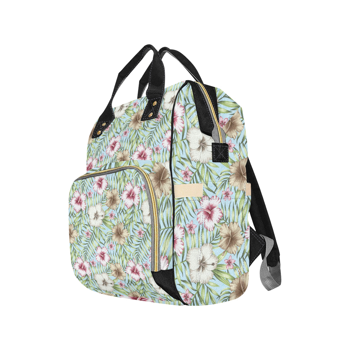 Tropical Flower Pattern Print Design TF05 Diaper Bag Backpack