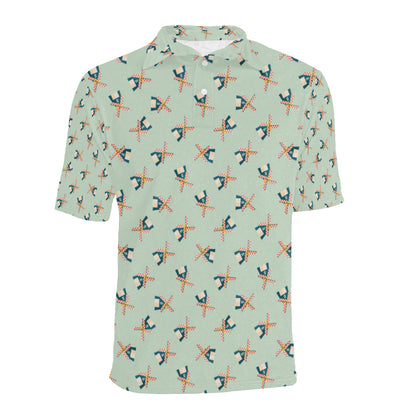 Windmill Pattern Print Design 02 Men Polo Shirt