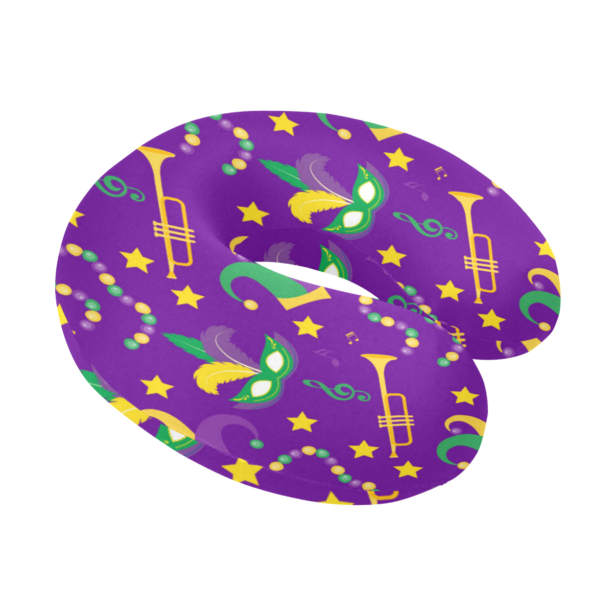 Mardi Gras Pattern Print Design 06 U-Shaped Travel Neck Pillow