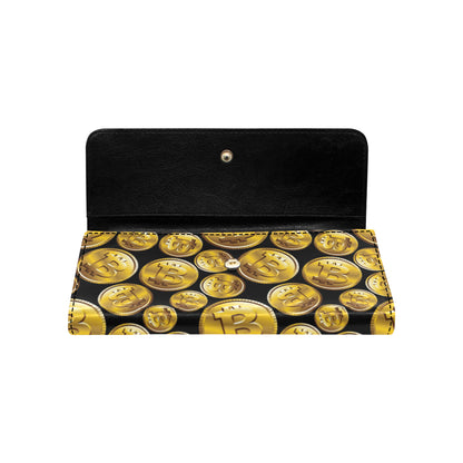 Bitcoin Pattern Print Design DO05 Women's Trifold Wallet