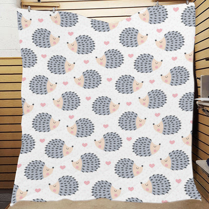 Hedgehog Baby Pattern Print Design 03 Premium Quilt