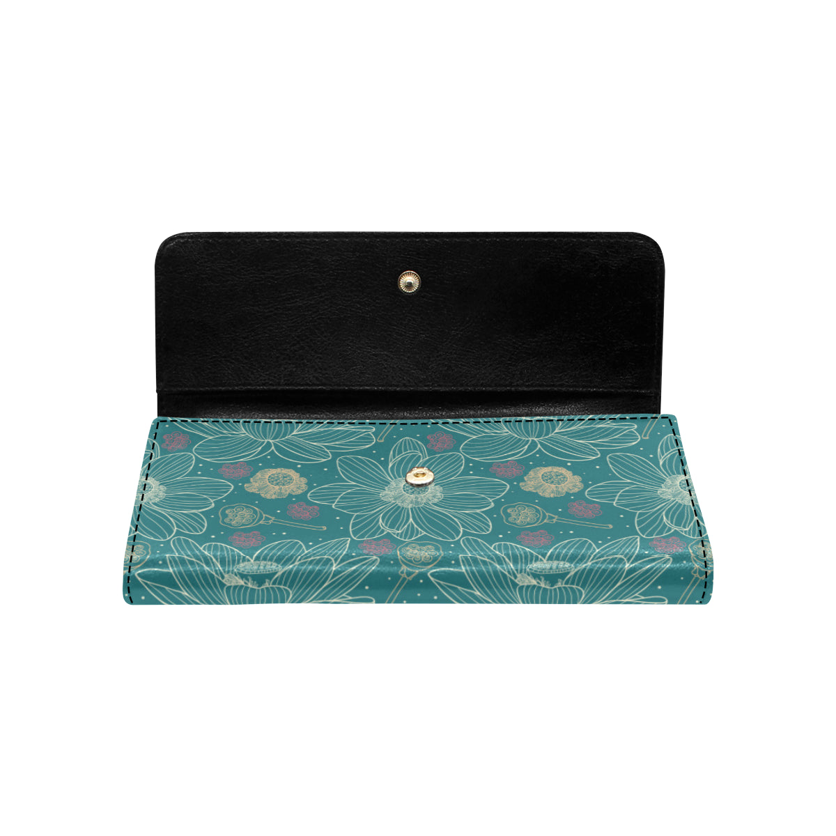 Lotus Pattern Print Design 01 Women's Trifold Wallet