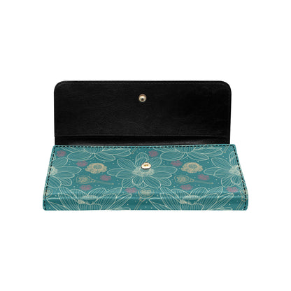 Lotus Pattern Print Design 01 Women's Trifold Wallet