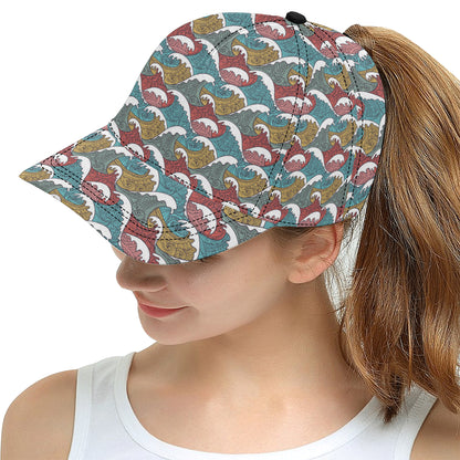 Tribal Wave Pattern Print Snapback Cap