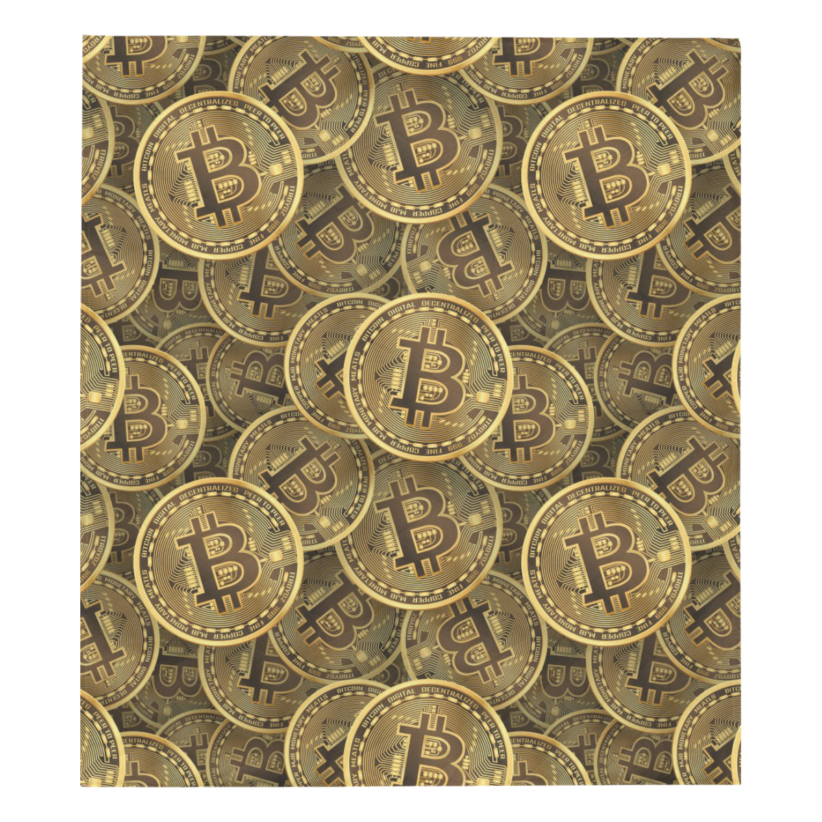 Bitcoin Pattern Print Design DO01 Premium Quilt