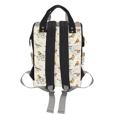 Bird Watercolor Design Pattern Diaper Bag Backpack