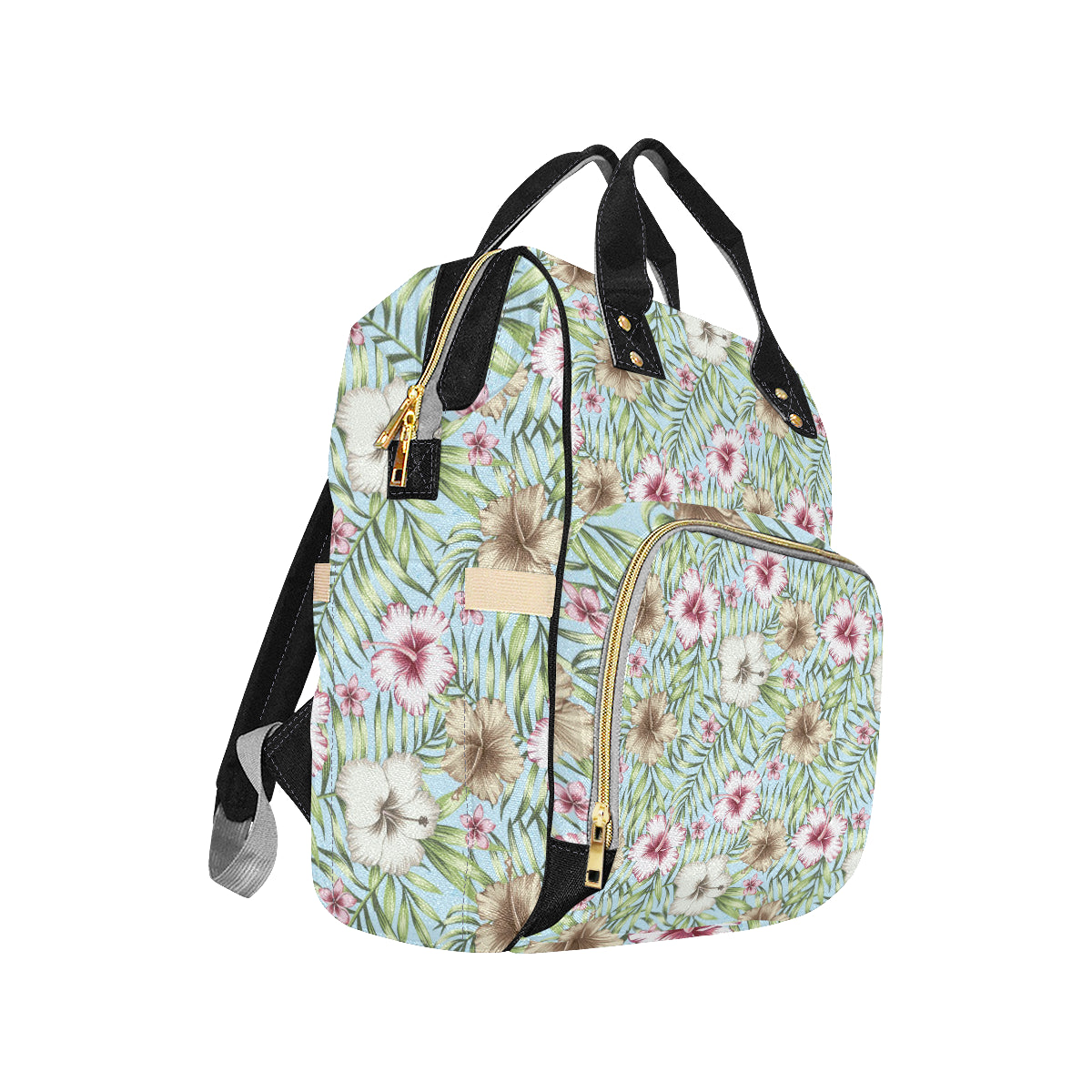 Tropical Flower Pattern Print Design TF05 Diaper Bag Backpack