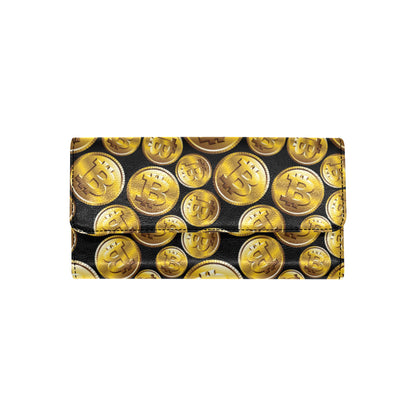 Bitcoin Pattern Print Design DO05 Women's Trifold Wallet