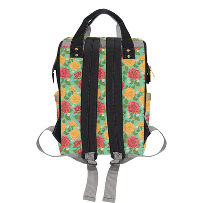 Dahlia Pattern Print Design DH011 Diaper Bag Backpack