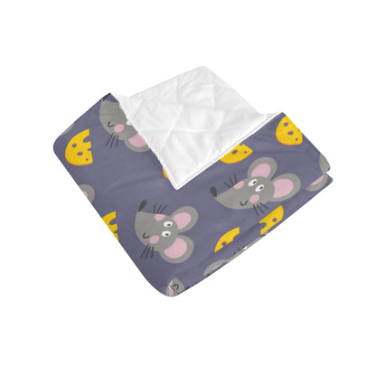 Rat With Cheese Pattern Print Design 01 Premium Quilt