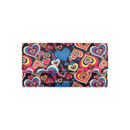 Heart Pattern Print Design HE08 Women's Trifold Wallet