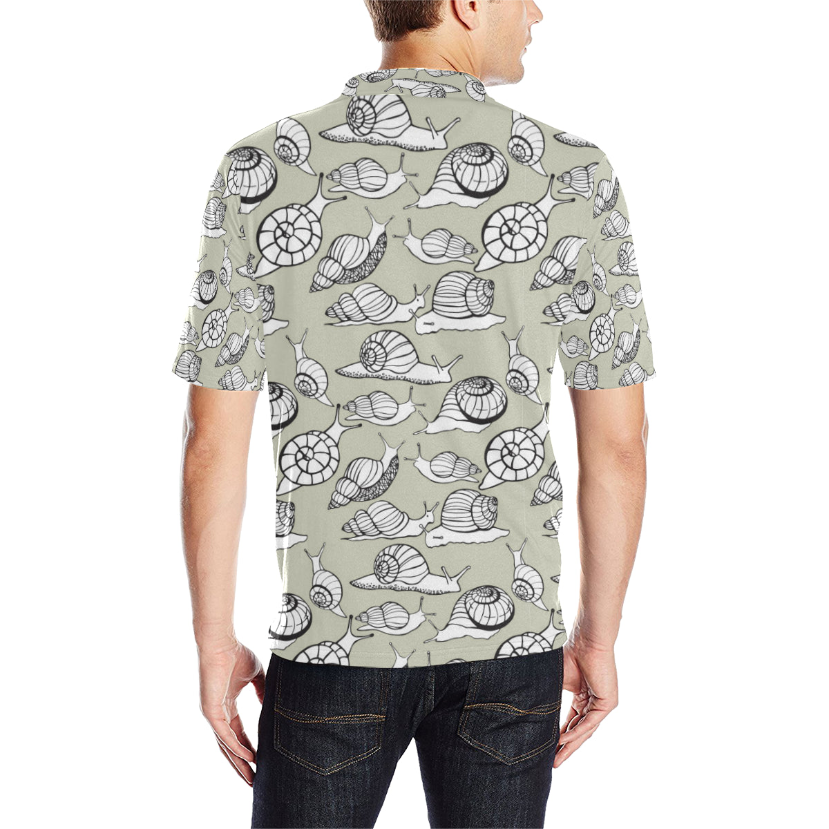 Snail Pattern Print Design 03 Men Polo Shirt
