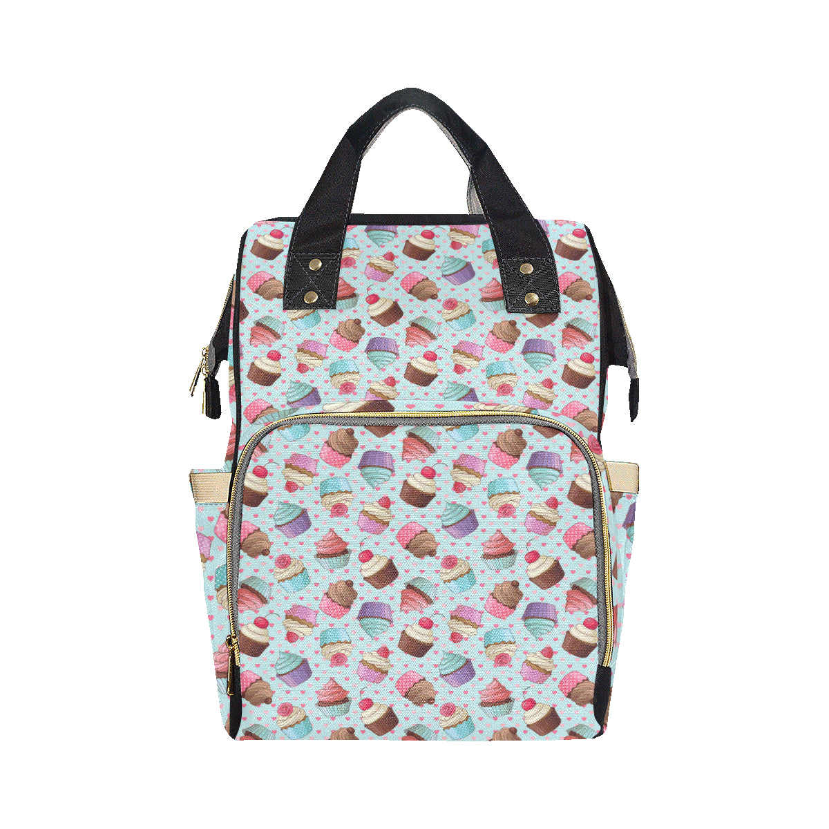 Cupcakes Fancy Heart Print Pattern Diaper Bag Backpack