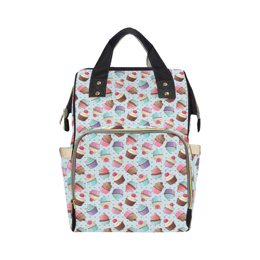 Cupcakes Fancy Heart Print Pattern Diaper Bag Backpack