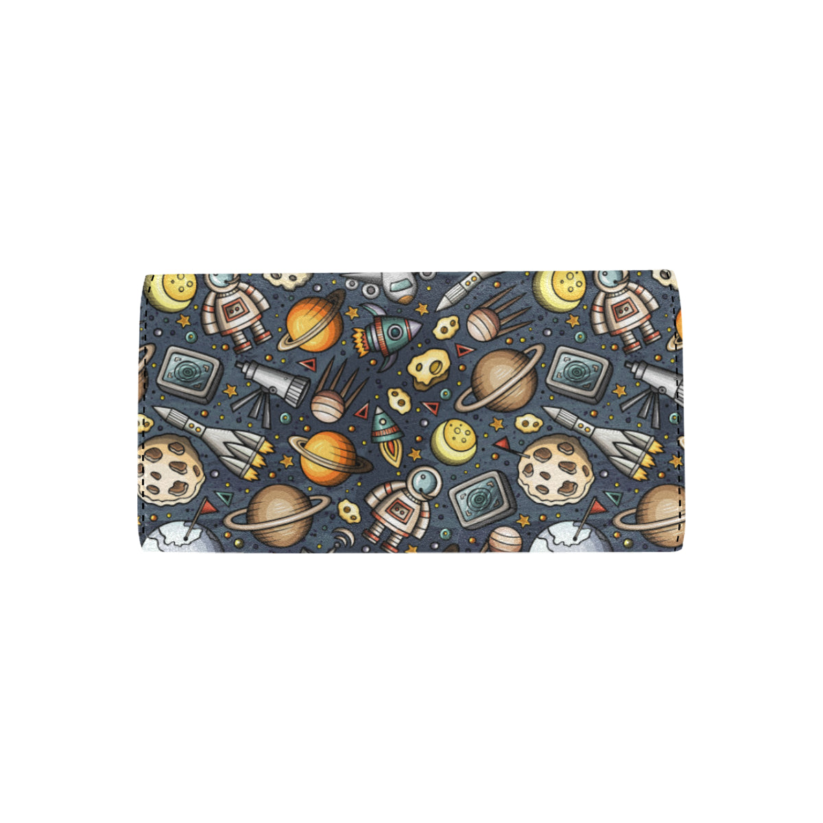 Space Pattern Print Women's Trifold Wallet