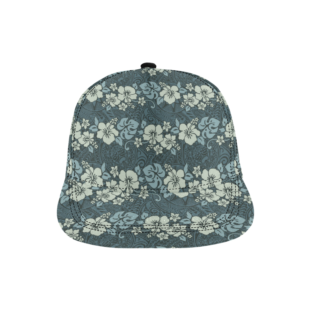 Flower Hawaiian Hibiscus Style Print Pattern Snapback Cap