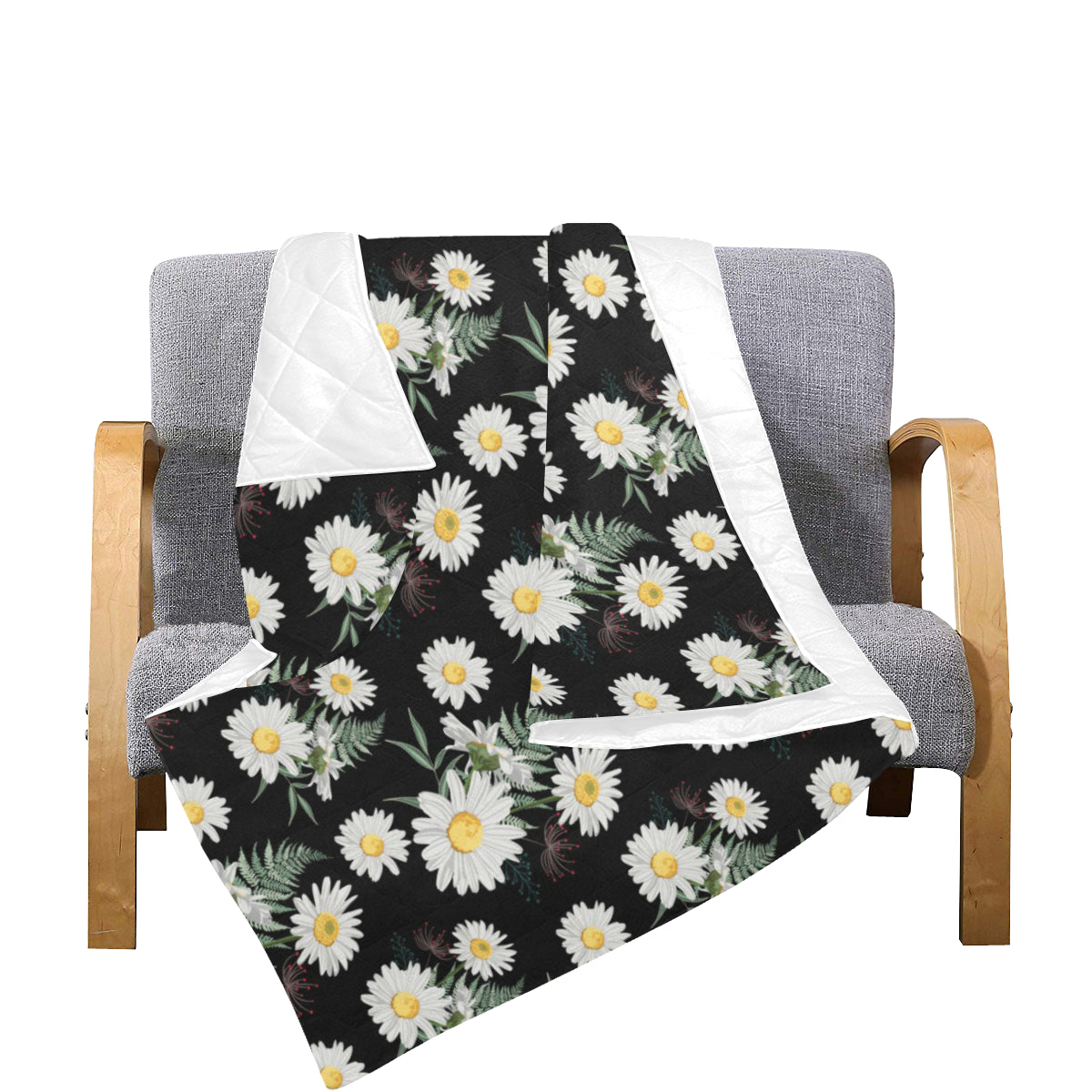 Daisy Pattern Print Design DS07 Premium Quilt