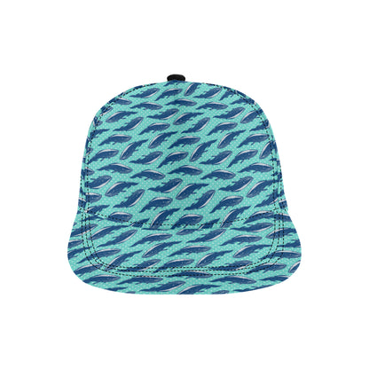 Whale Polka Dot Design Themed Print Snapback Cap