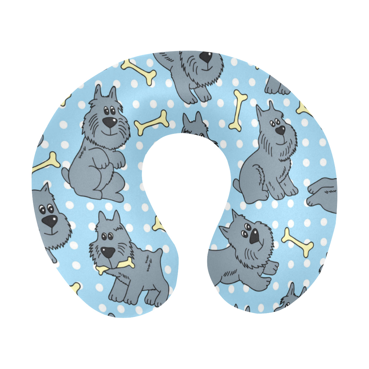 Schnauzers Pattern Print Design A02 U-Shaped Travel Neck Pillow