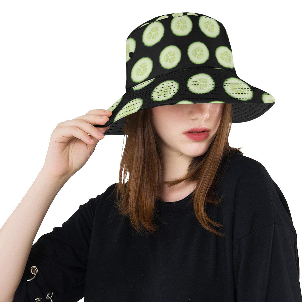 Cucumber Pattern Print Design CC02 Unisex Bucket Hat