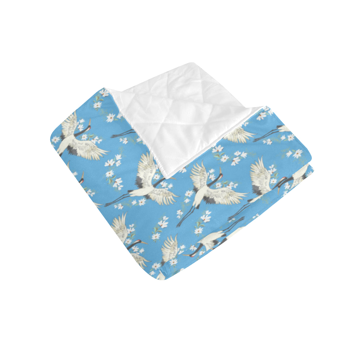 Crane Pattern Print Design 03 Premium Quilt