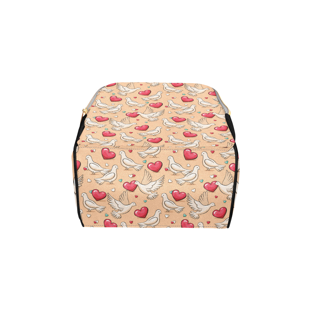 Pigeon Heart Pattern Print Design 04 Diaper Bag Backpack